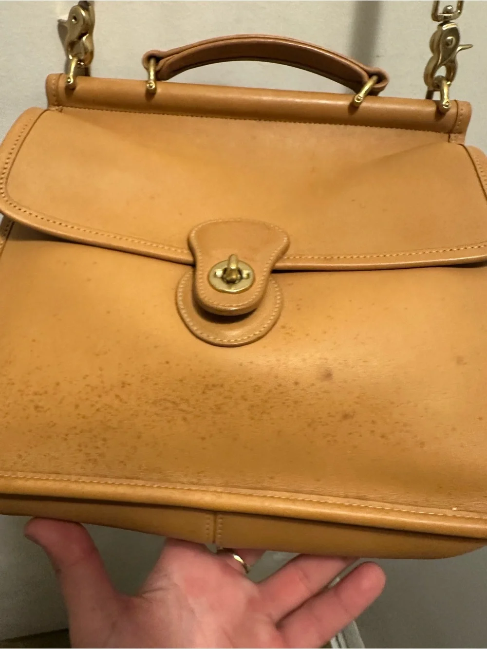 Vintage Coach 9927 British Tan Court Briefcase Messenger Bag USA Leather